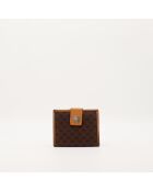 Portafoglio marrone macadam - Buone condizioni - 12x9,5 cm