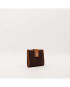 Portafoglio marrone macadam - Buone condizioni - 12x9,5 cm