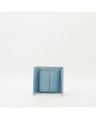 Portafoglio compatto in pelle blu - Buone condizioni - 10x10 cm