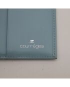 Portafoglio compatto in pelle blu - Buone condizioni - 10x10 cm