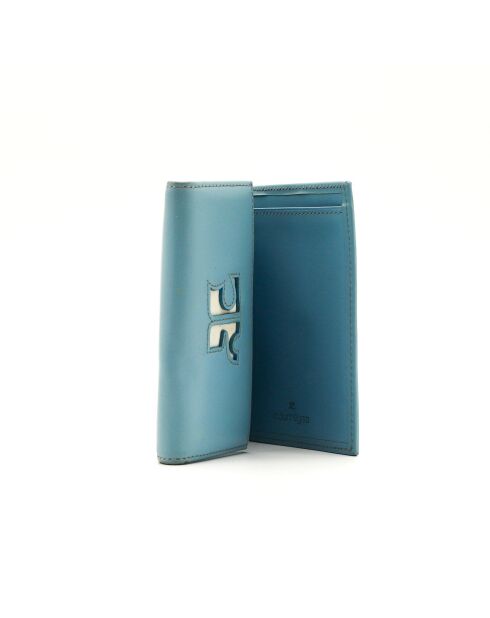 Portefeuille en cuir bleu
