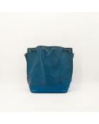 Sac en cuir Noé Épi bleu - 27.5 x 36 x 20 cm