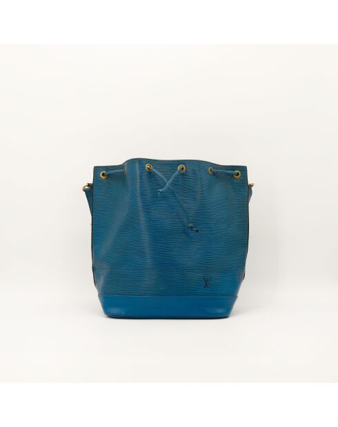 Sac en cuir Noé Épi bleu - 27.5 x 36 x 20 cm