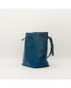Sac en cuir Noé Épi bleu - 27.5 x 36 x 20 cm