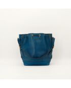 Sac en cuir Noé Épi bleu - 27.5 x 36 x 20 cm
