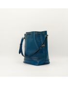 Sac en cuir Noé Épi bleu - 27.5 x 36 x 20 cm