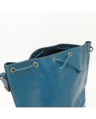 Sac en cuir Noé Épi bleu - 27.5 x 36 x 20 cm