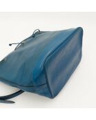 Sac en cuir Noé Épi bleu - 27.5 x 36 x 20 cm