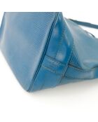 Sac en cuir Noé Épi bleu - 27.5 x 36 x 20 cm