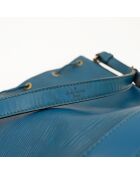 Sac en cuir Noé Épi bleu - 27.5 x 36 x 20 cm