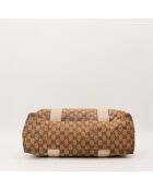 Bolso de piel de bambú marrón claro - Buen estado - 39x28x14 cm