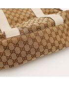 Bolso de piel de bambú marrón claro - Buen estado - 39x28x14 cm
