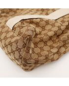 Bolso de piel de bambú marrón claro - Buen estado - 39x28x14 cm