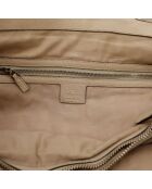 Bolso de piel de bambú marrón claro - Buen estado - 39x28x14 cm