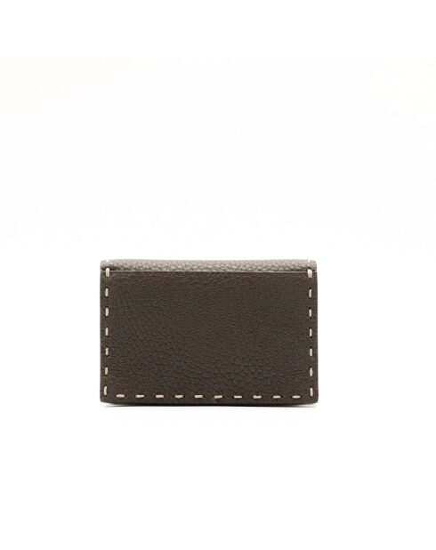 Porte-cartes en cuir Selleria gris