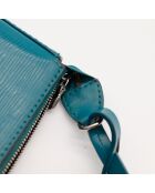 Pochette en cuir Accessoires Épi bleu - 21 x 13 x 3.5 cm