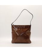 Borsa Hobo in macadam marrone - Ottime condizioni - 28x27x9cm