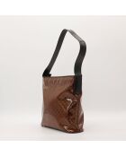 Borsa Hobo in macadam marrone - Ottime condizioni - 28x27x9cm