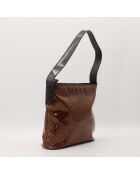Borsa Hobo in macadam marrone - Ottime condizioni - 28x27x9cm