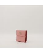 Portafoglio in pelle rosa - Buone condizioni - 10,5x10,5x2 cm