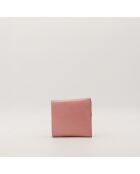Portafoglio in pelle rosa - Buone condizioni - 10,5x10,5x2 cm