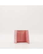 Portafoglio in pelle rosa - Buone condizioni - 10,5x10,5x2 cm