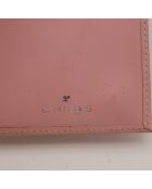 Portafoglio in pelle rosa - Buone condizioni - 11x10x2 cm
