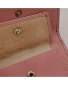 Portafoglio in pelle rosa - Buone condizioni - 11x10x2 cm