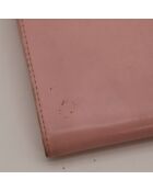 Portafoglio in pelle rosa - Buone condizioni - 11x10x2 cm