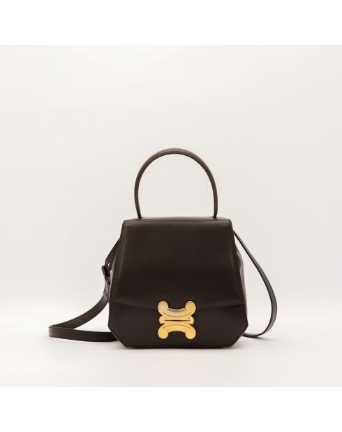 Sac en cuir Triomphe 2Way Bandoulière marron profond - 22 x 22 x 6 cm