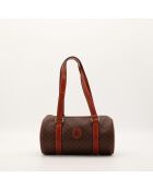 Borsa a farfalla in macadam marrone - Ottime condizioni - 26x14x14cm