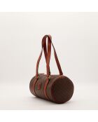 Borsa a farfalla in macadam marrone - Ottime condizioni - 26x14x14cm
