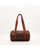 Borsa a farfalla in macadam marrone - Ottime condizioni - 26x14x14cm