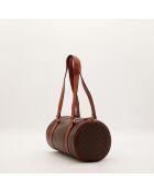 Borsa a farfalla in macadam marrone - Ottime condizioni - 26x14x14cm