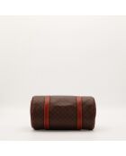 Borsa a farfalla in macadam marrone - Ottime condizioni - 26x14x14cm