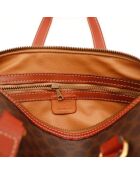 Borsa a farfalla in macadam marrone - Ottime condizioni - 26x14x14cm