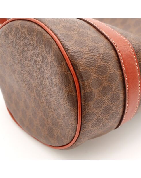 Borsa a farfalla in macadam marrone - Ottime condizioni - 26x14x14cm