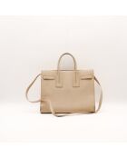 Sac de Jour en cuir beige - 32 x 25.5 x 15.5 cm