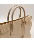 Sac de Jour en cuir beige - 32 x 25.5 x 15.5 cm