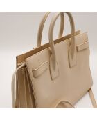 Sac de Jour en cuir beige - 32 x 25.5 x 15.5 cm