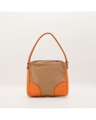 Sac Hobo beige/orange - 27 x 22 x 6 cm