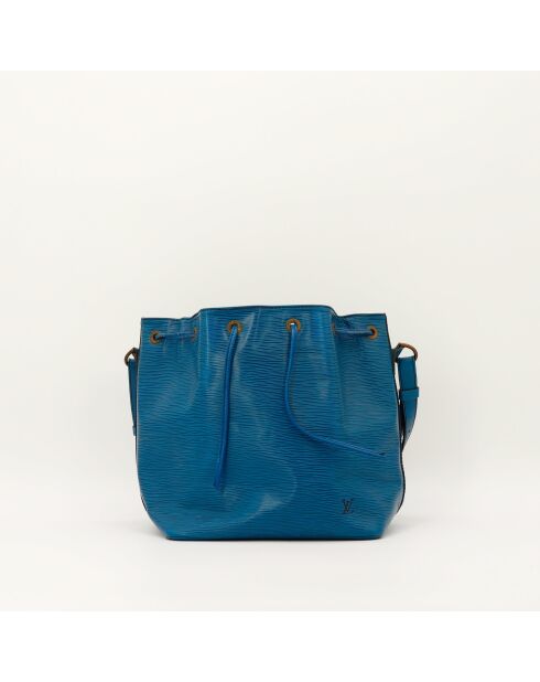 Sac en cuir Noé Épi bleu - 25 x 26 x 20 cm