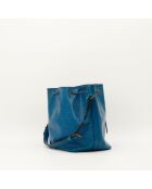 Sac en cuir Noé Épi bleu - 25 x 26 x 20 cm
