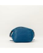 Sac en cuir Noé Épi bleu - 25 x 26 x 20 cm