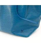Sac en cuir Noé Épi bleu - 25 x 26 x 20 cm