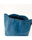 Sac en cuir Noé Épi bleu - 25 x 26 x 20 cm