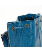Sac en cuir Noé Épi bleu - 25 x 26 x 20 cm