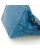 Sac en cuir Noé Épi bleu - 25 x 26 x 20 cm
