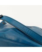 Sac en cuir Noé Épi bleu - 25 x 26 x 20 cm