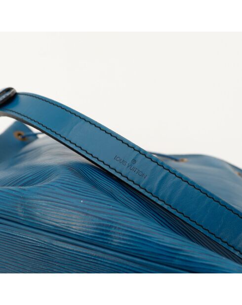 Sac en cuir Noé Épi bleu - 25 x 26 x 20 cm
